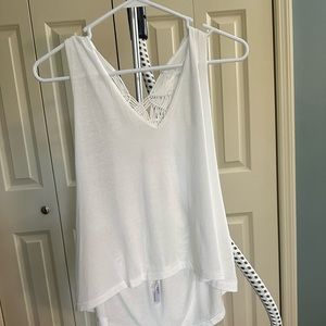 Free People White Detailed Tank Top